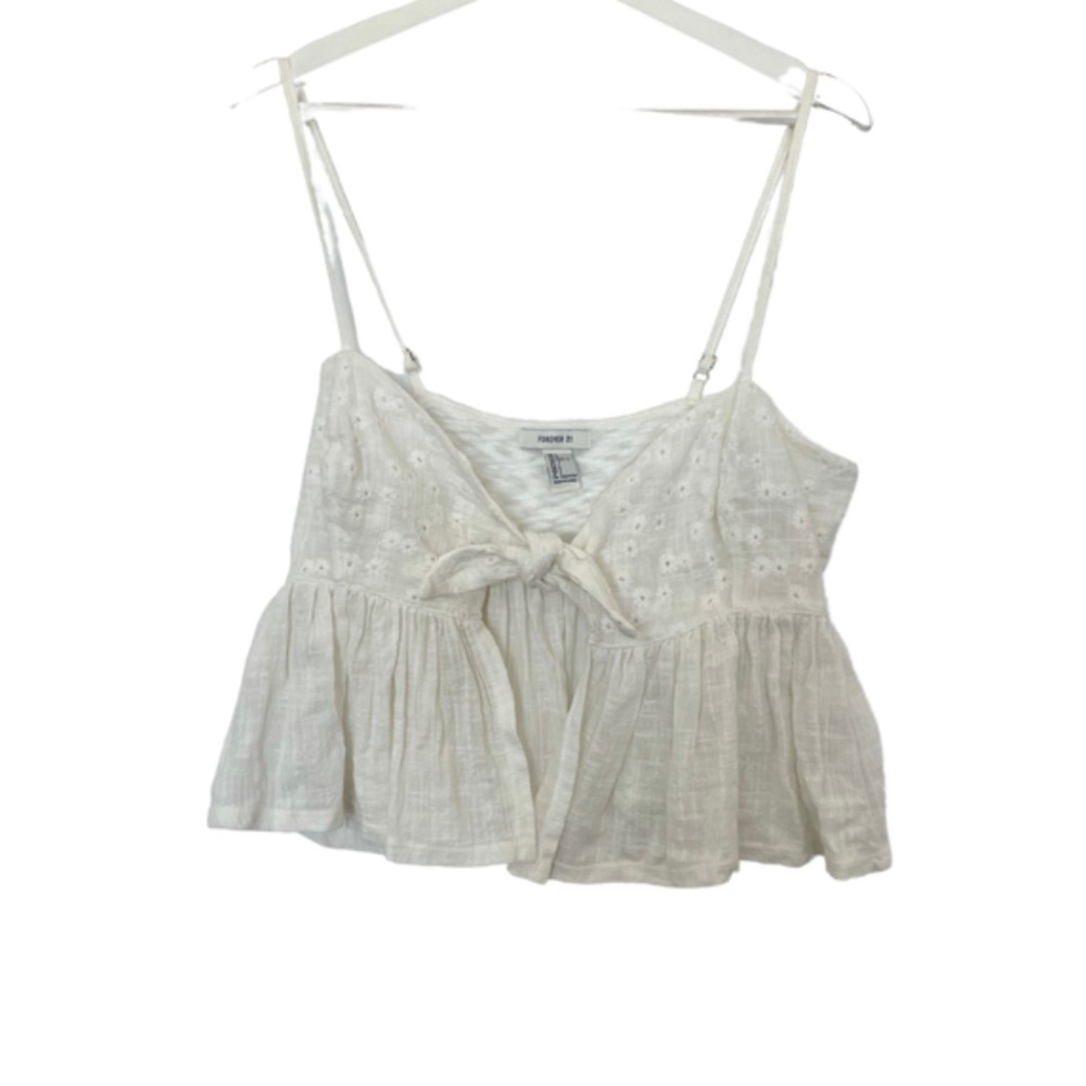 NWOT Forever 21 tie front crop top